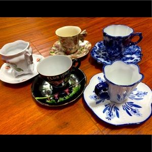 5 Vintage miniature cup & saucer